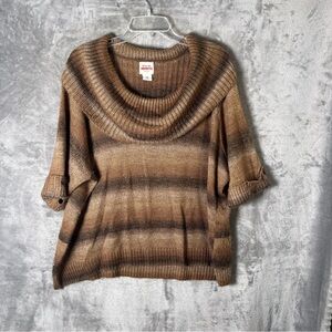 Brown Gradient Cowl Neck Sweater